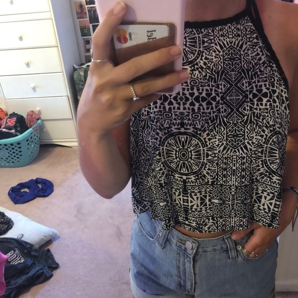 PacSun Tops - Black and white patterned crop top from Pacsun